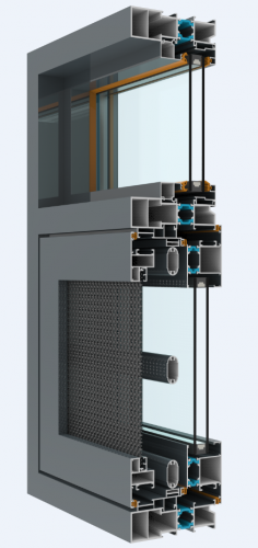 109幕墙款内平框隔热窗纱一体系列-1.8